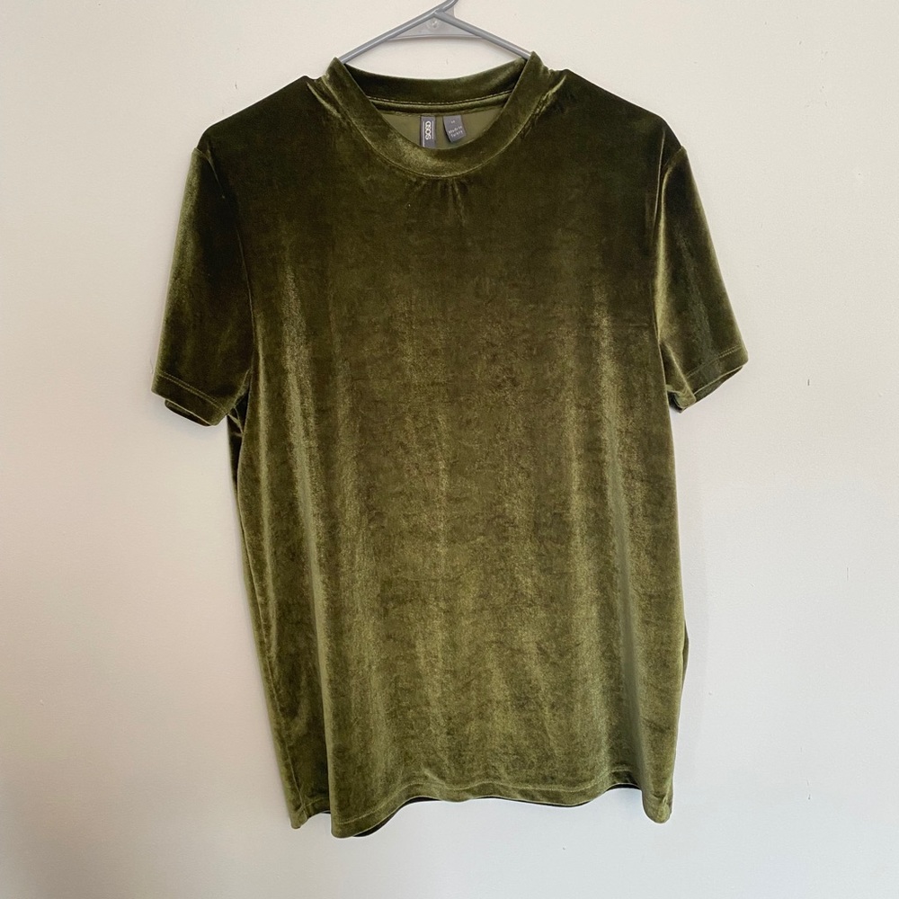 Asos Velvet Olive Green T Shirt